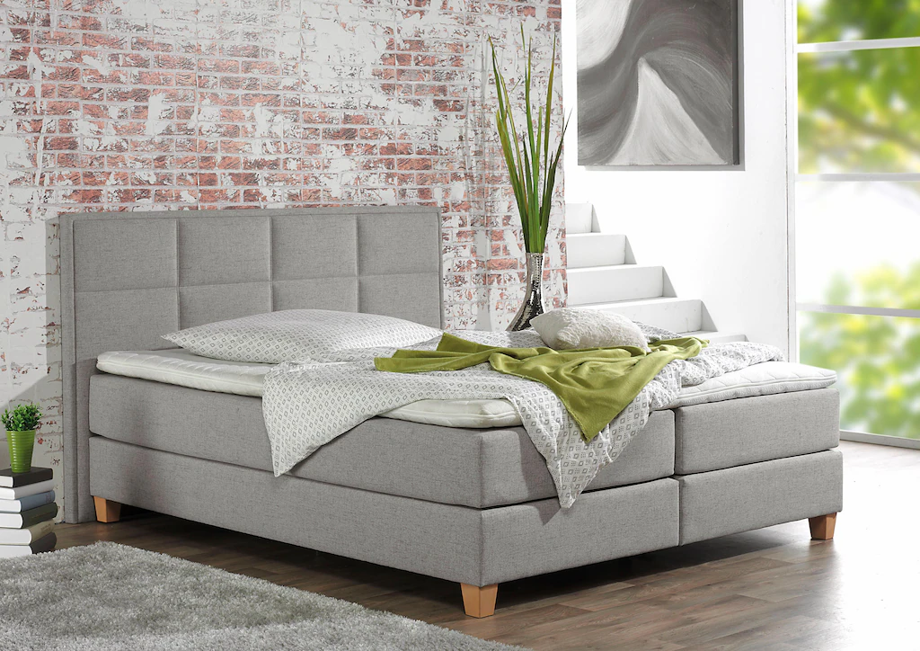 Bild von Home affaire Boxspringbett "Casey", in 5 Breiten, 3 Ausführungen, 2 Härtegraden, Steppung, Topper