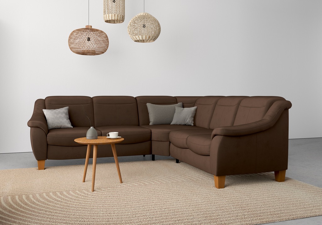 Bild von Home affaire Ecksofa "Caldera L-Form", Federkern, wahlweise mit Kopfteilverstellung, Bettfunktion, Bettkasten