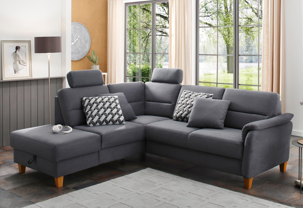 Bild von Home affaire Ecksofa "Palmera L-Form", Federkern, wahlweise mit Bettfunktion und mit/ohne Stauraum