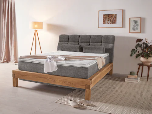 Bild von Home affaire Boxspringbett »Villads«, Liegefläche: 160/200 cm aus Balkeneiche, Inside-Boxspring-Unterbau