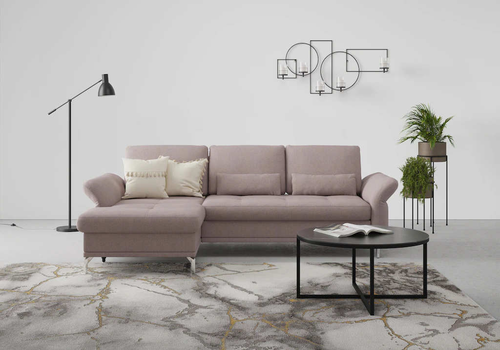 Bild von INOSIGN Ecksofa "Palm Beach L-Form", Federkern, mit Sitztiefenverstellung, wahlweise mit Bettfunktion