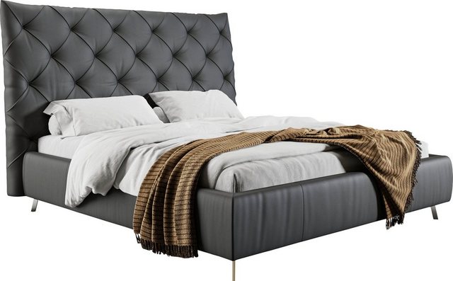 Bild von Places of Style Polsterbett "Elloree, in 4 Breiten, hinten mit Originalstoff bezogen, auch in Leder", Kopfteilhöhe 143cm, belastbar bis 280 kg, auch in Überlänge 220cm