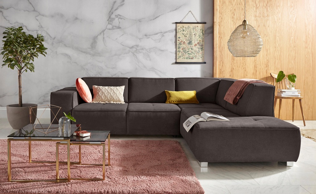 Bild von INOSIGN Ecksofa "Sapporo L-Form", wahlweise Bettfunktion oder Sitztiefenverstellung, Federkern