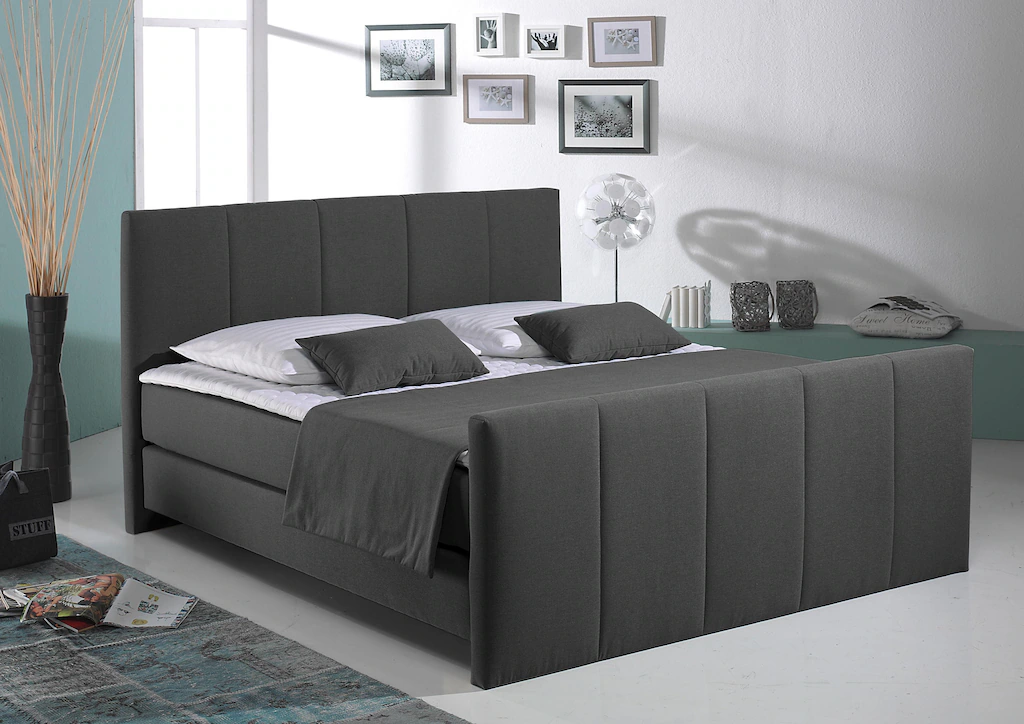 Bild von Home affaire Boxspringbett "Portland", in 3 Breiten, 3 Matratzenarten und 2 Härtegraden, incl. Topper