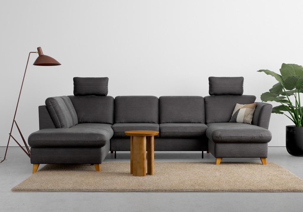 Bild von Home affaire Wohnlandschaft "Trelleborg U-Form", wahlweise mit Bettfunktion und Bettkasten, inkl. Federkern-Polsterung