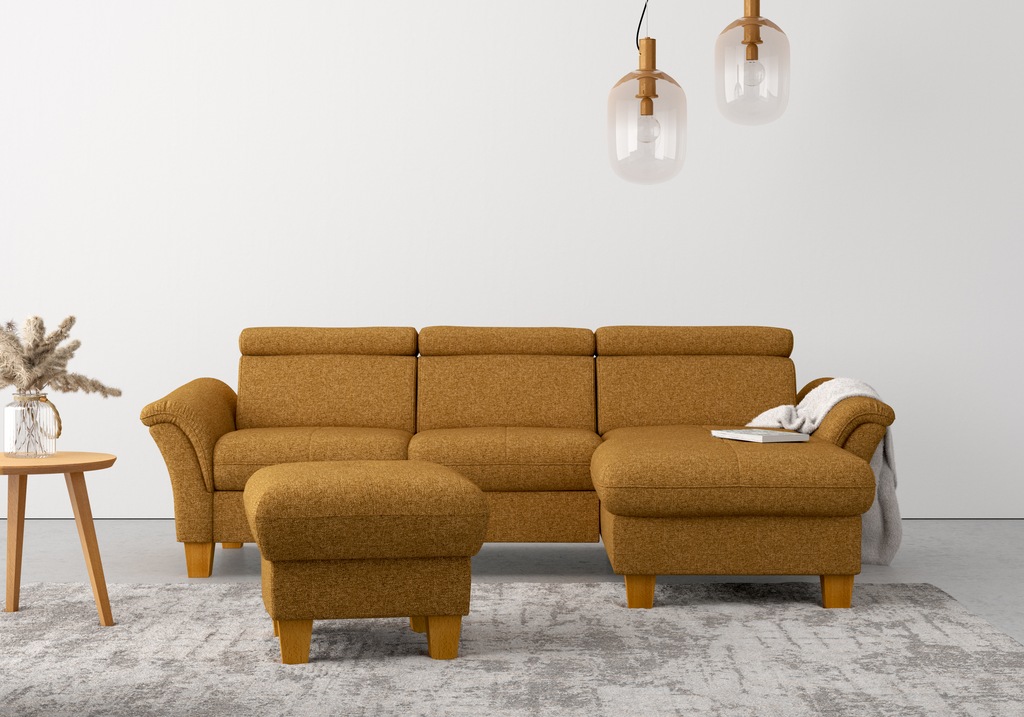 Bild von Home affaire Ecksofa "Lindgren L-Form", wahlweise mit Bett mit klappbaren Rollen, Kasten und Kopfverstellung