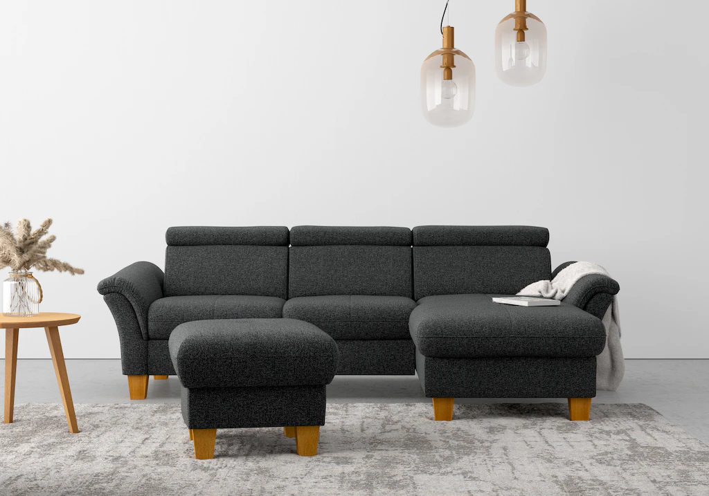 Bild von Home affaire Ecksofa "Lindgren L-Form", wahlweise mit Bett mit klappbaren Rollen, Kasten und Kopfverstellung