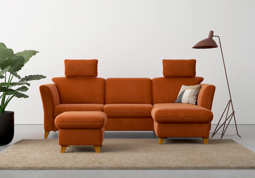 Bild von Home affaire Ecksofa "Trelleborg L-Form", wahlweise mit Bettfunktion und Bettkasten, inkl. Federkern-Polsterung