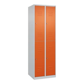 Bild von CP Spind Classic Plus reinorange, lichtgrau 080300-20 S10061, 4 Schließfächer 60,0 x 50,0 x 185,0 cm