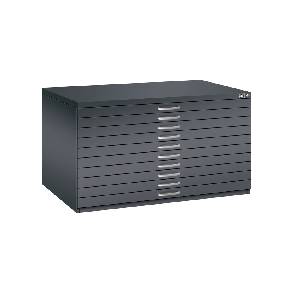 Bild von CP 7200 Planschrank schwarzgrau 10 Schubladen 135,0 x 96,0 x 76,0 cm