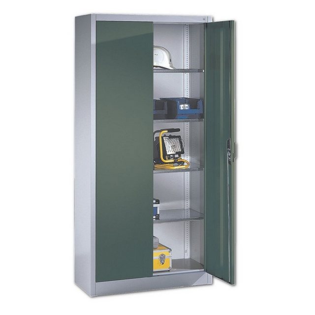 Bild von CP Stahlschrank 08920-00 S10115 lichtgrau, rededagrün 93,0 x 40,0 x 195,0 cm, aufgebaut