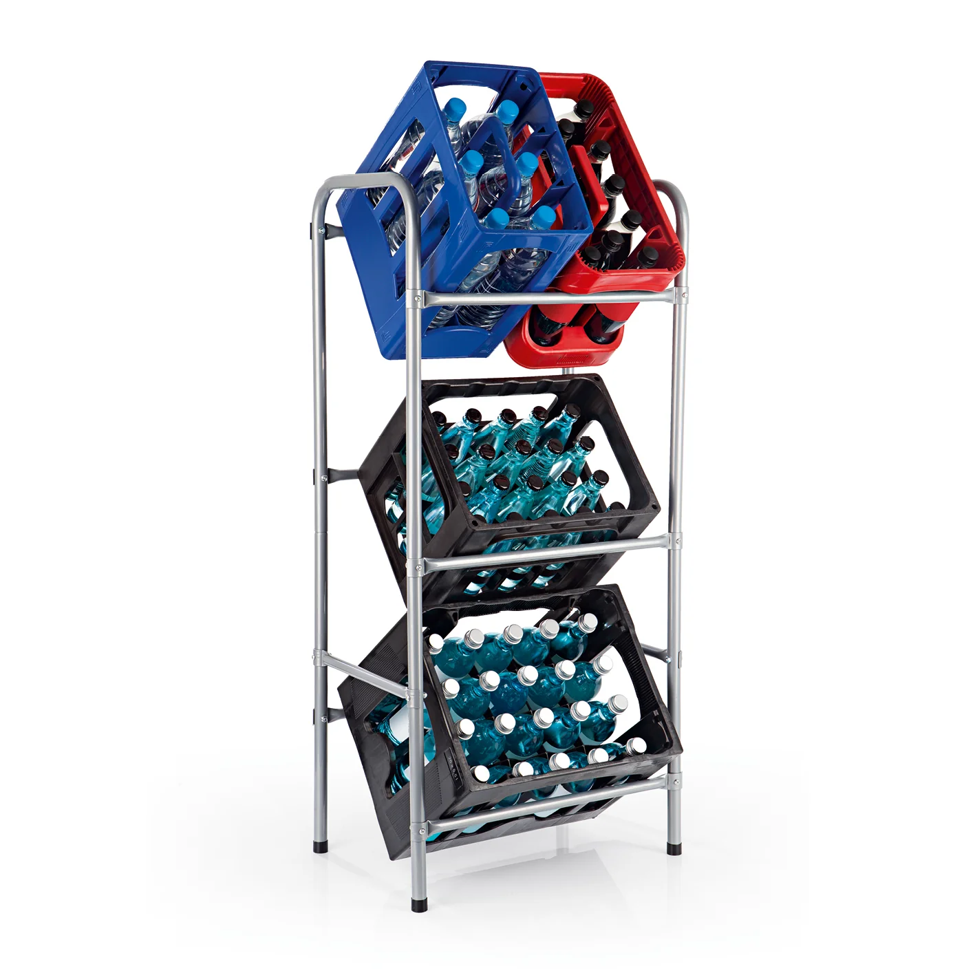 Bild von EASYmaxx Metall Getränkekisten-Regal für 3 Kisten 127x50x34 cm