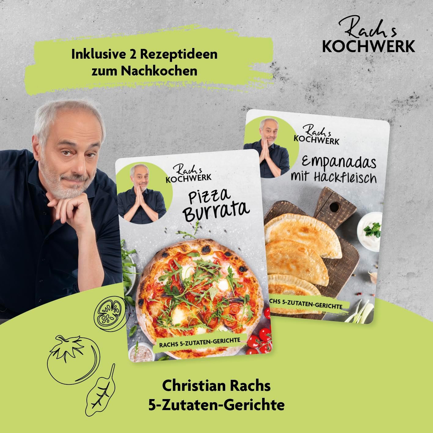 Bild von Rachs KOCHWERK Pizzaofen 28cm | Mit herausnehmbarem Pizza-Stein & Pizza-Heber | Pizzamaker für Pizza, Flammkuchen, Quiche, Naanbrot & Wraps in 4 Minuten | Temperatureinstellung bis 420 °C | 1800 Watt