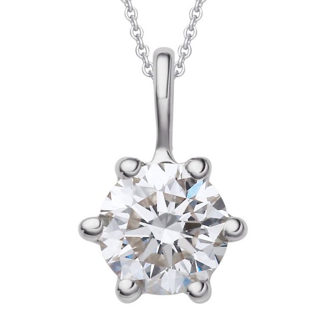 Bild von ONE ELEMENT Kettenanhänger 0.25 ct Diamant Brillant Anhänger aus 585 Weißgold, Damen Gold Schmuck