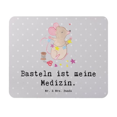Bild von Mr. & Mrs. Panda Mauspad Maus Basteln - Grau Pastell