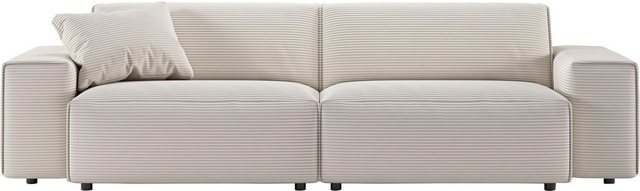 Bild von andas Big-Sofa "Glimminge auch in Breitcord, Feincord + Easy care-Bezug,", besondere Kedernähte Zierkissen