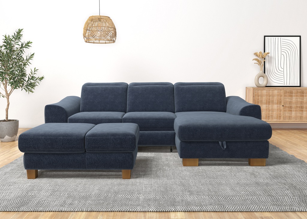 Bild von Home affaire Ecksofa "Dundee L-Form", wahlweise mit Kopfteilverstellung und zusätzlich mit Bettfunktion