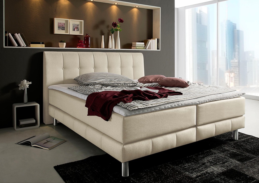 Bild von Places of Style Boxspringbett Cafone, inkl. Topper, 5 Breiten, 3 Matratzenarten und 3 Härtegraden wählbar