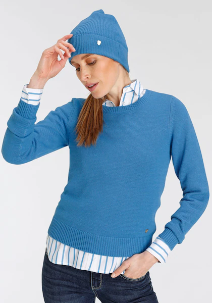 Bild von DELMAO Rundhalspullover (Set, 2-tlg., Pullover + Mütze) mit passender Mütze - NEUE MARKE!