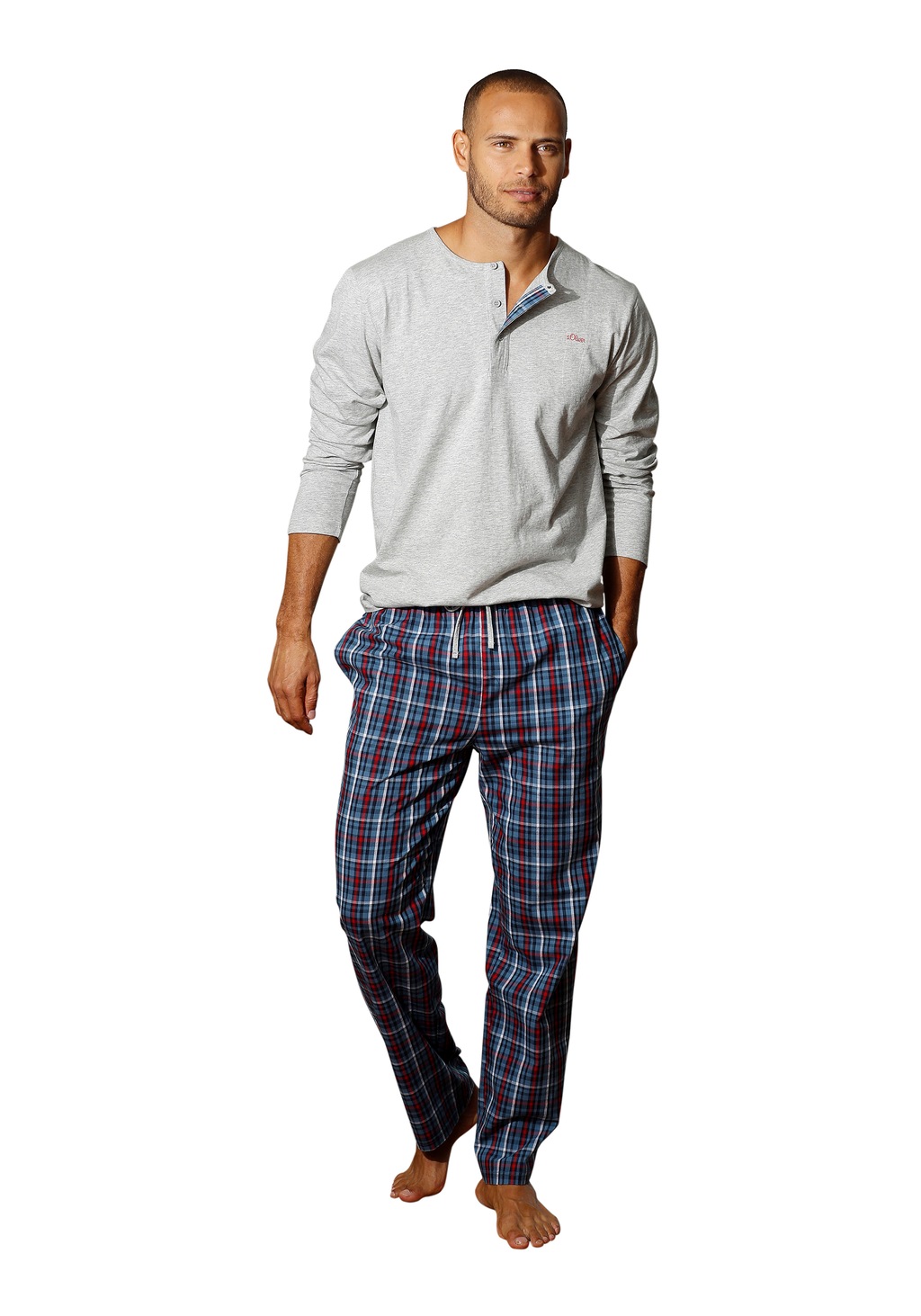 Bild von s.Oliver Pyjama, (2 tlg., 1 Stück), in langer Form mit Knopfleiste
