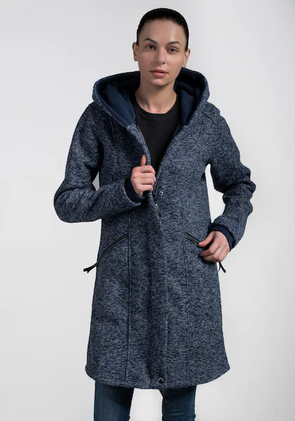 Bild von Polarino Strickmantel, atmungsaktiv und wärmeisolierend. Strickoptik außen, Fleece innen.