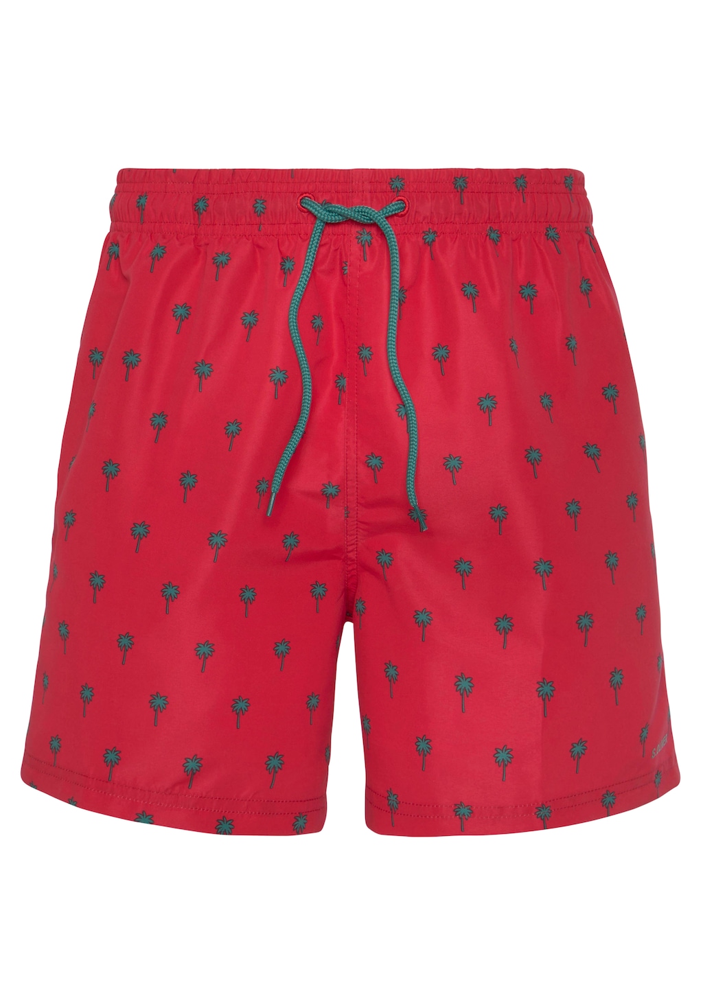 Bild von s.Oliver Badehshorts "Palmera ", Gummibund, Palmen-Print, für Herren, rot, M