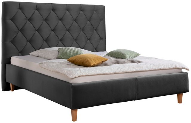 Bild von Guido Maria Kretschmer Home&Living Polsterbett "Sunley 140", Kreuzsteppung, Kopfteilhöhe 142 cm, ohne oder mit Matratze/Lattenrost