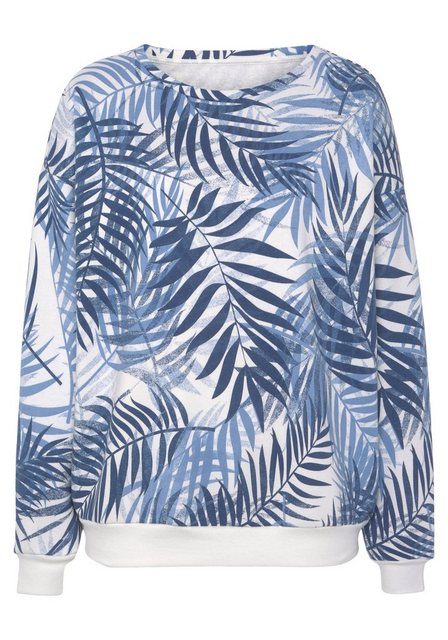Bild von LASCANA Sweater, Loungeshirt mit Allover-Blätterdruck, Loungewear