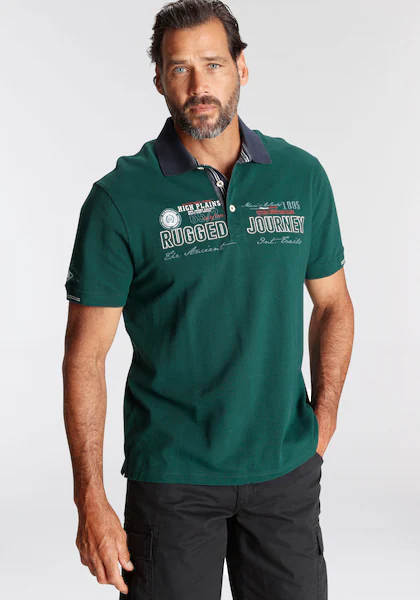 Bild von Man's World Poloshirt, Kurzarm, mit Print, Stickerei und Badge, Polokragen