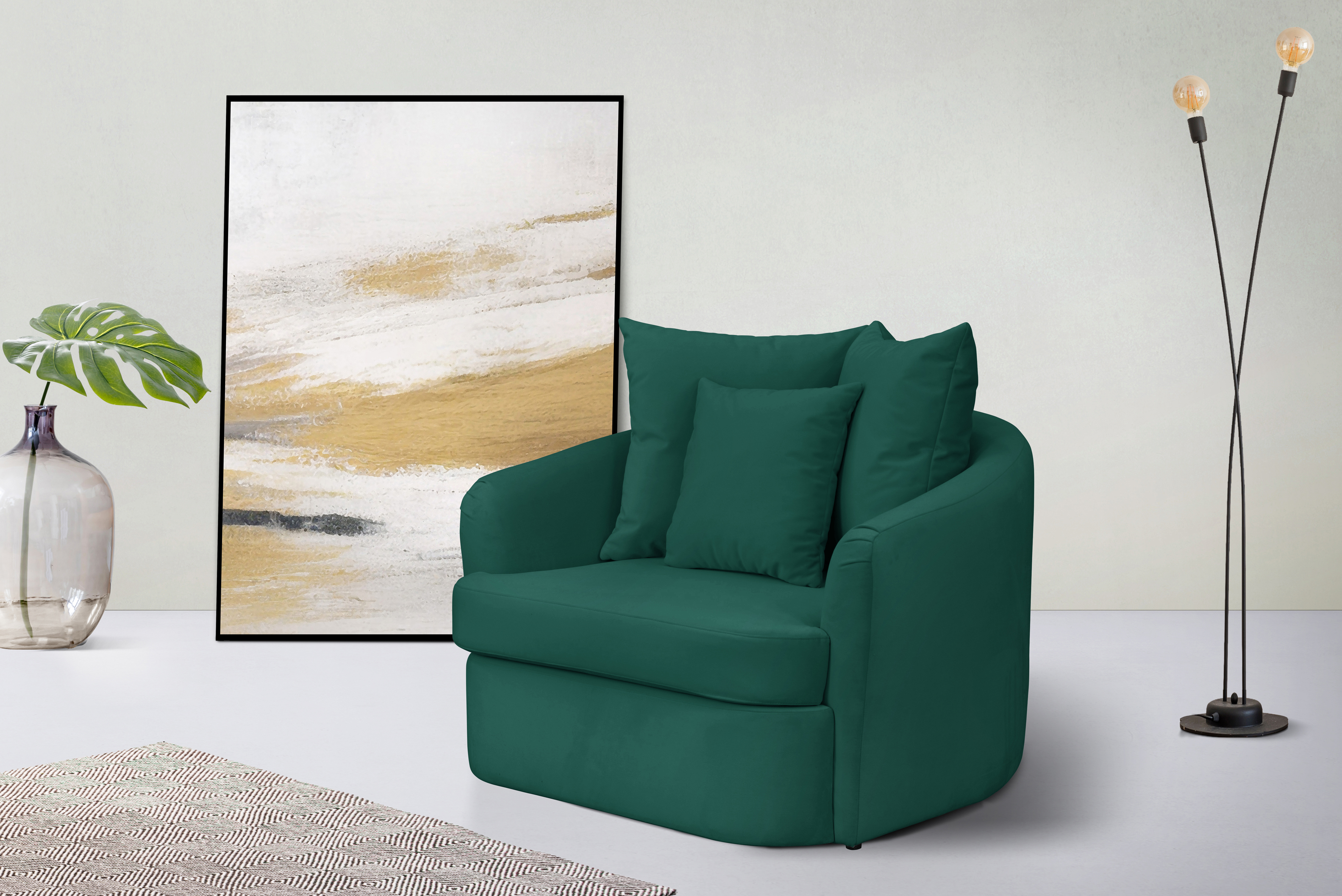 Bild von Guido Maria Kretschmer Home&Living Loveseat »ANNE«, mit weichen Formen, Wendekissen, wahlweise mit oder ohne Hocker
