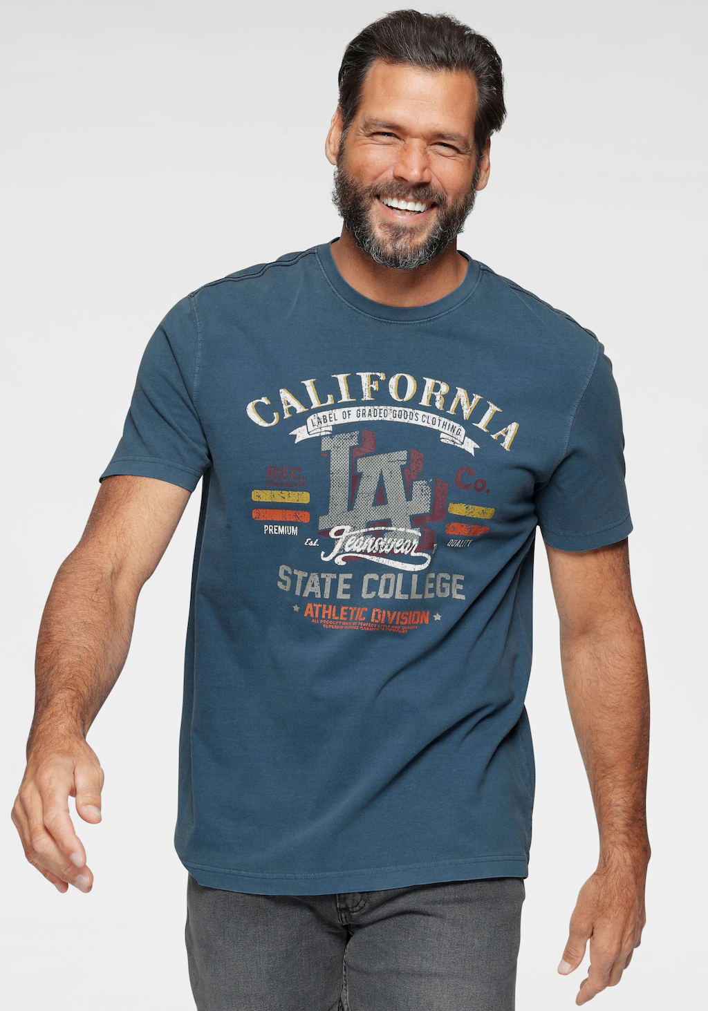 Bild von Arizona T-Shirt, Kurzarm, lässige Passform, Used-Look, Rundhalsausschnitt