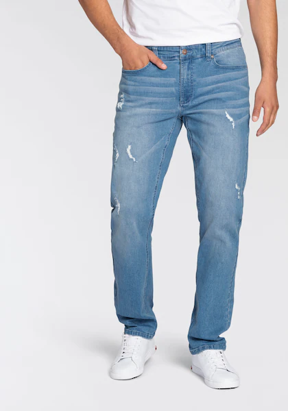 Bild von Bruno Banani Straight-Jeans »Hutch«, gerade Beinform, mit Destroyed-Effekten, niedrige Leibhöhe