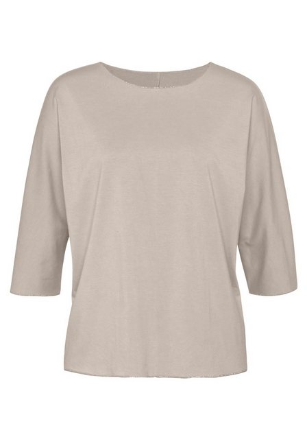 Bild von LASCANA Rundhalsshirt »mit eleganten Glitzerabschlüssen«, aus pflegeleichter Qualität