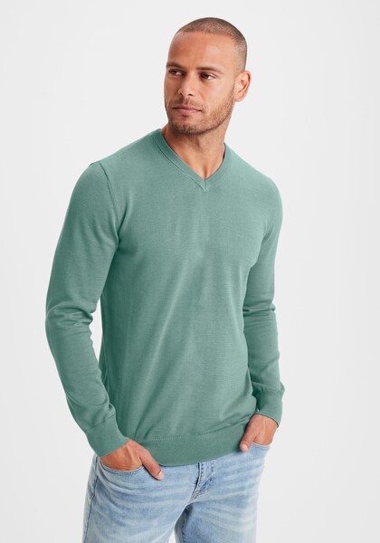 Bild von H.I.S Strickpullover, mit V-Ausschnitt, Pullover aus Feinstrick, Baumwollmischung