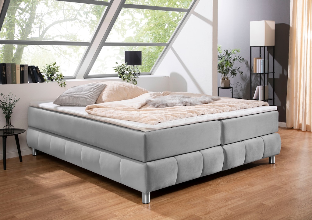 Bild von andas Boxspringbett "Salo", Ohne Kopfteil, inkl. Topper, auch in Überlänge 220 cm