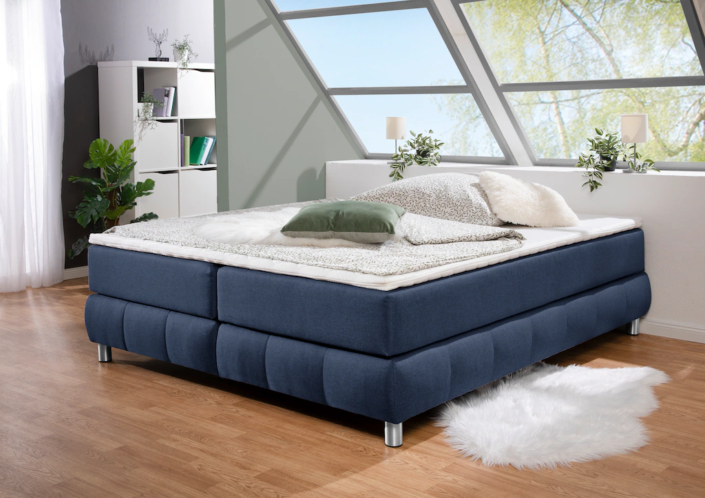 Bild von andas Boxspringbett "Salo", Ohne Kopfteil, inkl. Topper, auch in Überlänge 220 cm