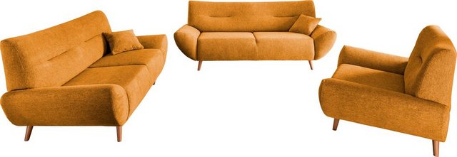 Bild von INOSIGN Polstergarnitur "Drago", (Set, 3 tlg., 3-Sitzer, 2-Sitzer und Sessel), als Sessel/Polsterecke erhältlich, versch. Stoffe, inkl. 2 Zierkissen