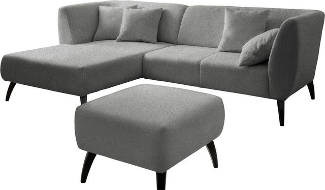 Bild von INOSIGN Ecksofa "Colori L-Form", Holzfußfarbe wählbar, inkl. 4x Zierkissen