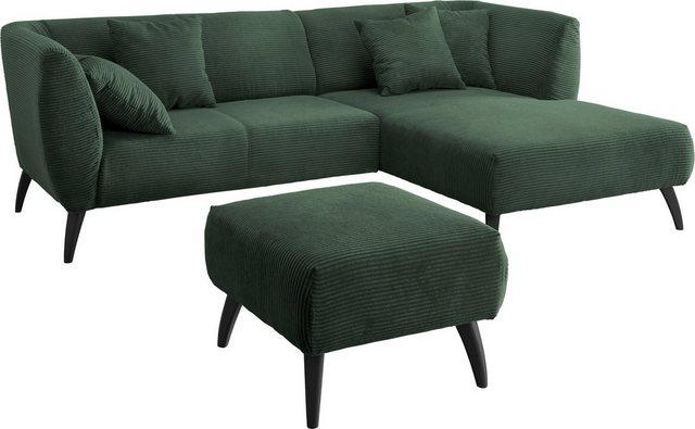 Bild von INOSIGN Ecksofa "Colori L-Form", Holzfußfarbe wählbar, inkl. 4x Zierkissen