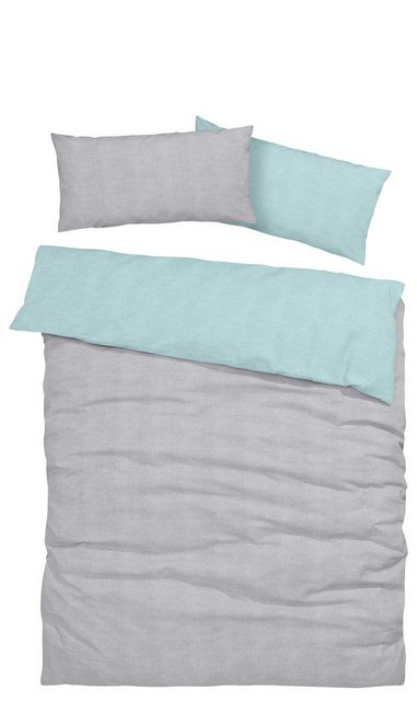 Bild von Bruno Banani Wendebettwäsche "Merlin, in den Qualitäten Linon (kühlend) und Biber (wärmend), atmungsaktiv, Flächengewicht 140 g/m², 100% Baumwolle, unterstützt Cotton made in Africa, mit Knopfverschluss", (2 tlg.)