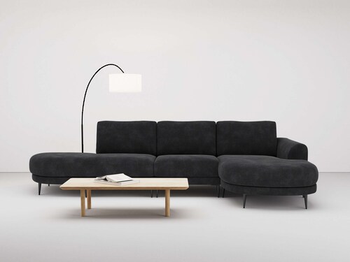Bild von andas Ecksofa "Sersan", tiefe Sitzfläche, attraktive abgerundete Elemente, mit Metallfüßen