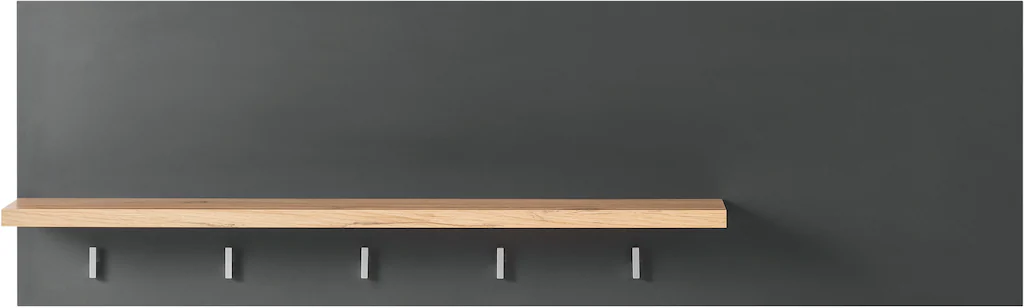 Bild von Wandregal KOCHSTATION "KS-Westminster", grau (grau dunkel), B:130cm H:40cm T:20cm, Regale, Breite 130 cm, mit 5 Haken