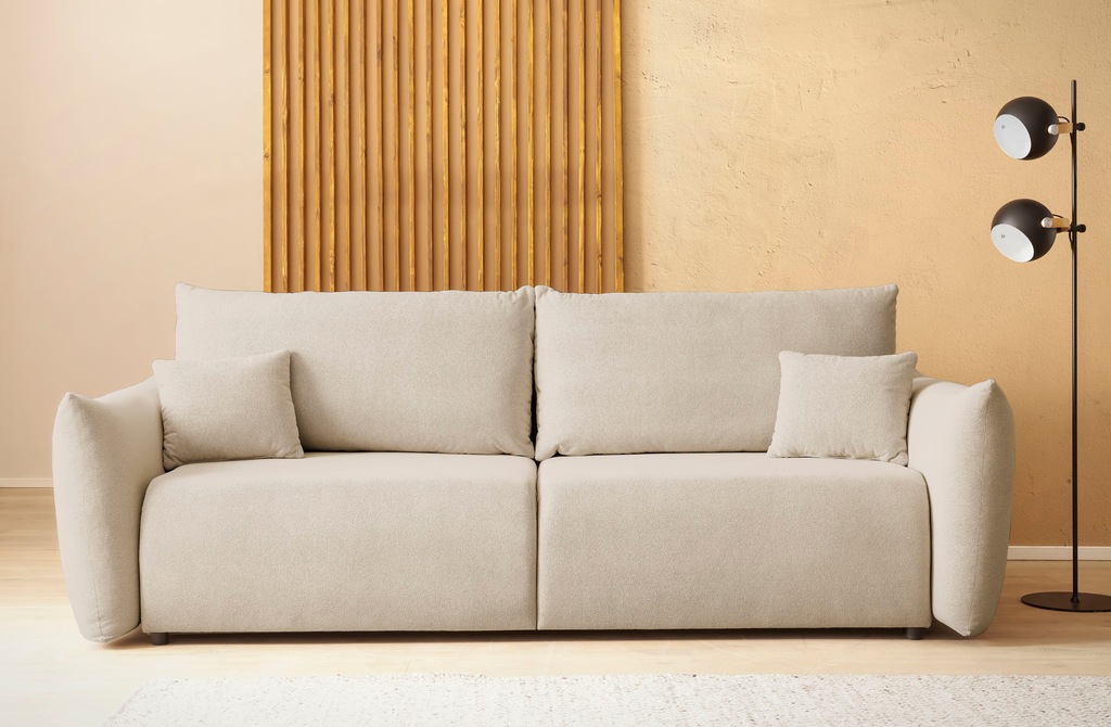 Bild von INOSIGN 3-Sitzer "MAVAS Schlafsofa mit Bettkasten", ca.240/108cm (Liegefläche 212/145 cm), Cord, Chenille, Struktur