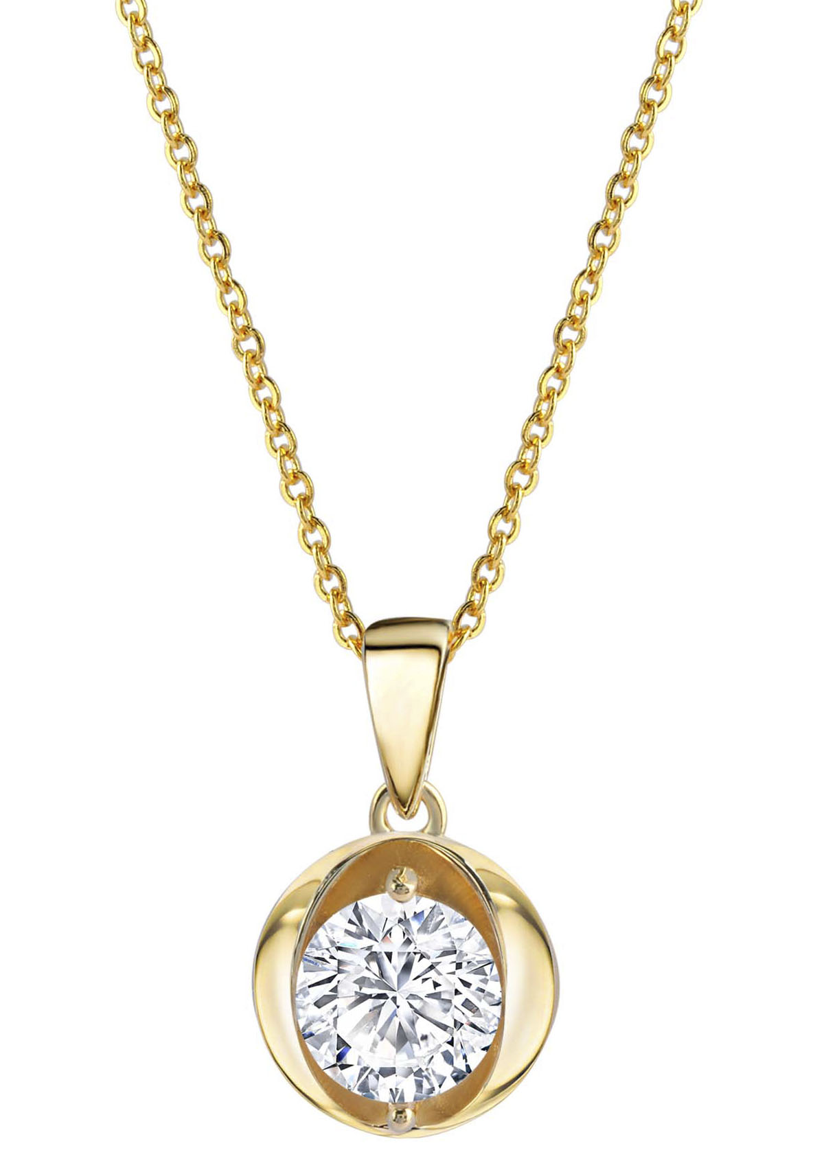 Bild von Firetti Kette mit Anhänger »Schmuck Geschenk Silber 925 Halsschmuck Halskette Ankerkette Solitär«, mit Zirkonia (synth.)