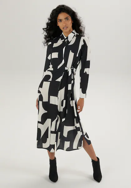 Bild von Aniston SELECTED Midikleid, Hemdblusenkleid mit seitlichem Bindedetail