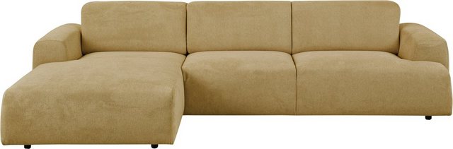 Bild von andas Ecksofa "Linkka", in einem weichen Chenille-Stoff, mit Wellenunterfederung