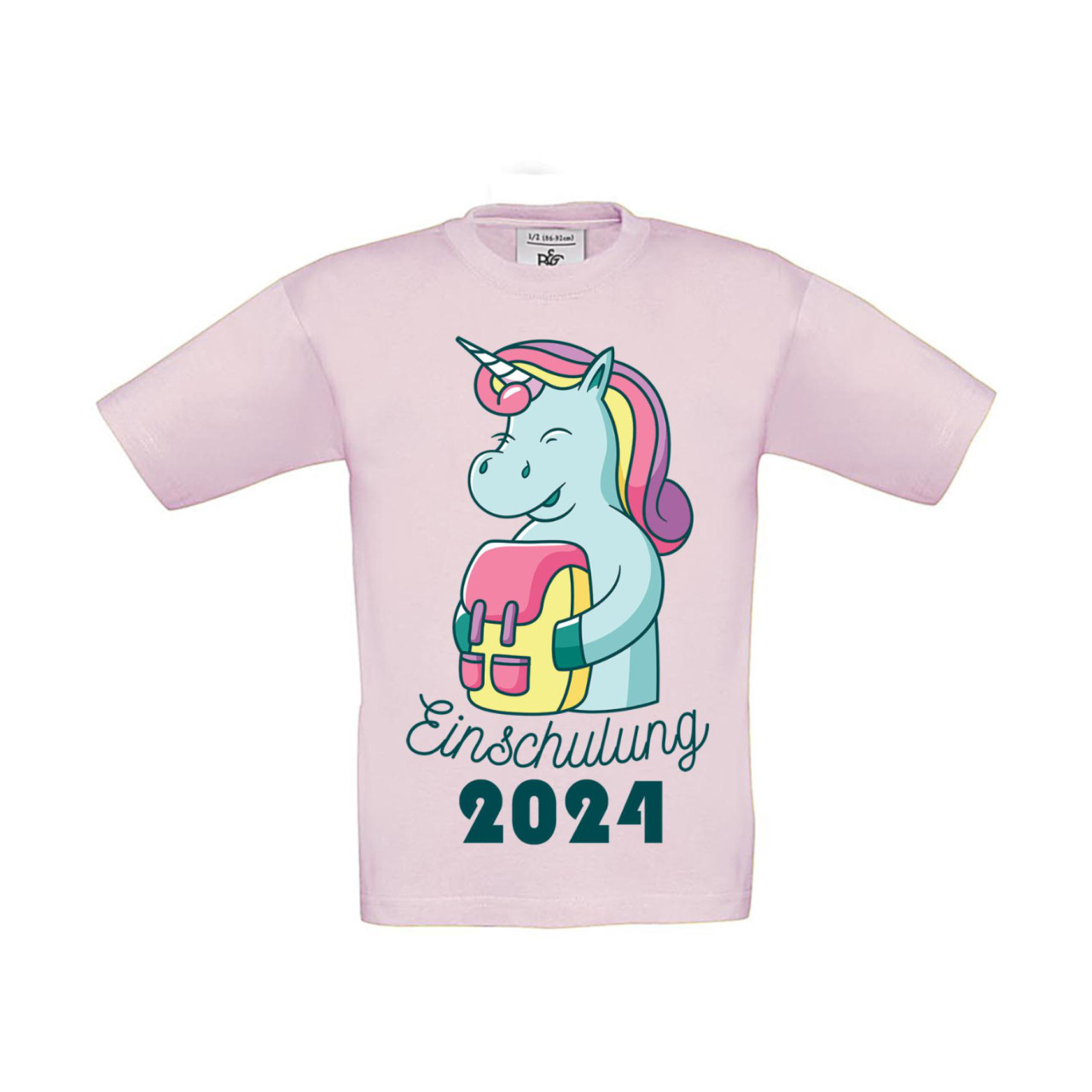 Bild von T-Shirt Kinder Schule - Schulstart Einschulung 2024 Einhorn