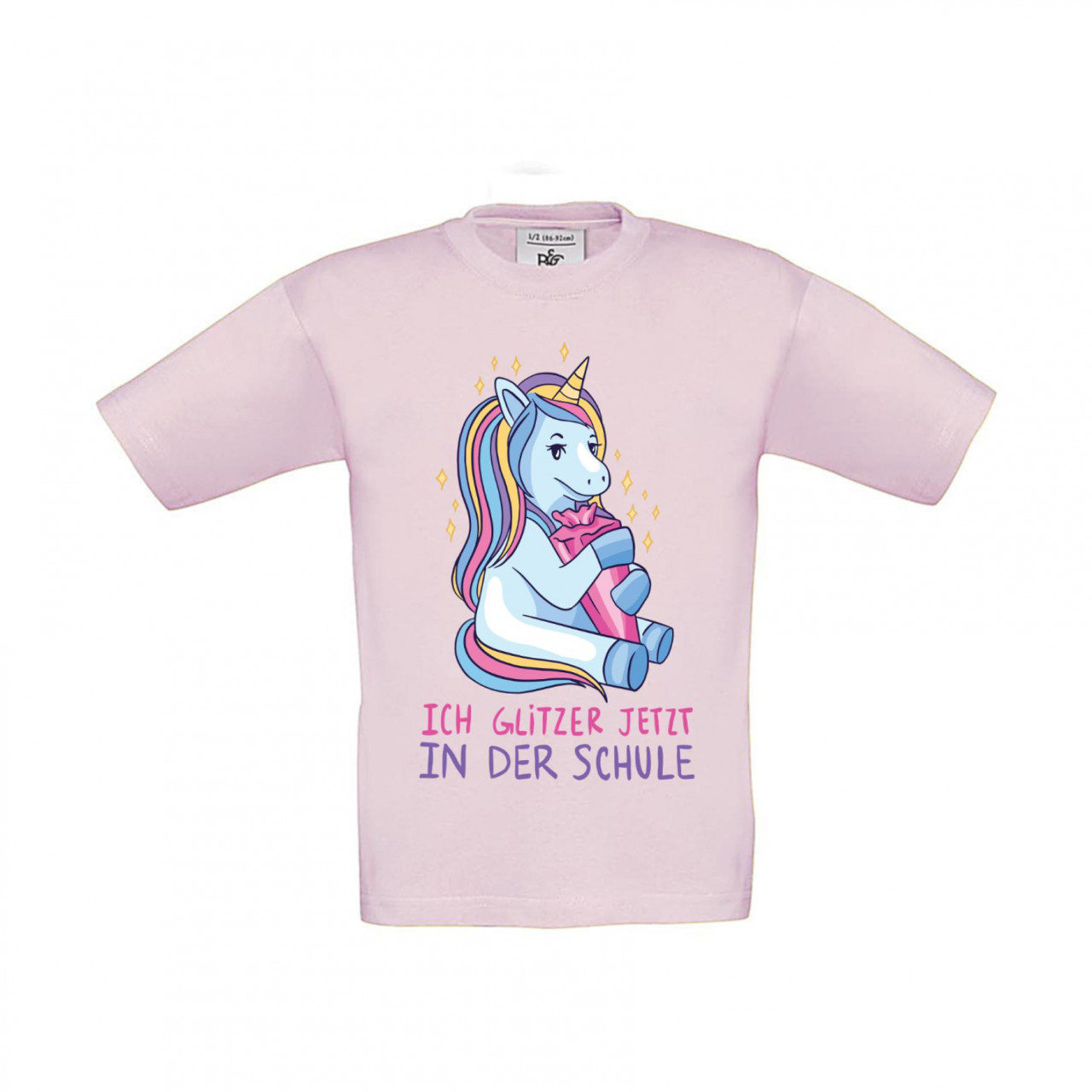 Bild von T-Shirt Kinder Schule - Schulstart Einschulung - Ich glitzer in der Schule