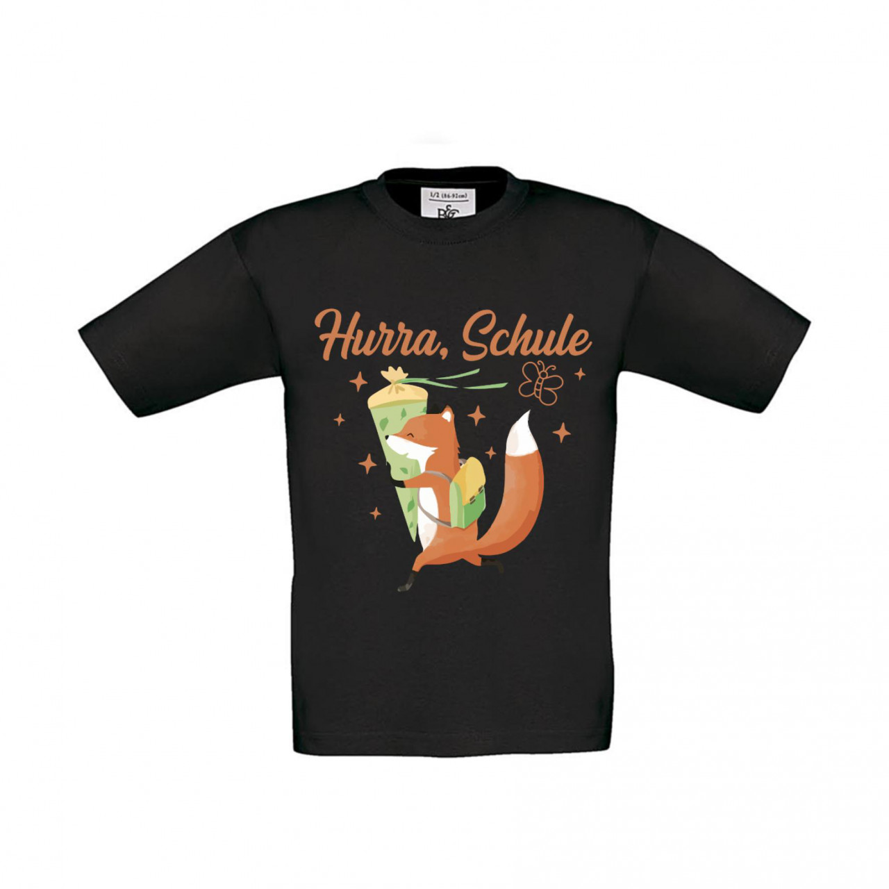 Bild von T-Shirt Kinder Schule - Einschulung Hurra Schule Fuchs
