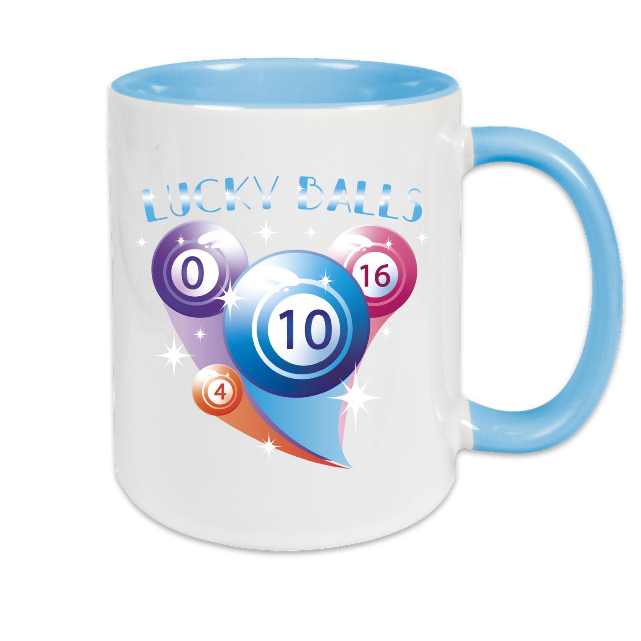 Bild von Tasse zweifarbig Billard Lucky Balls